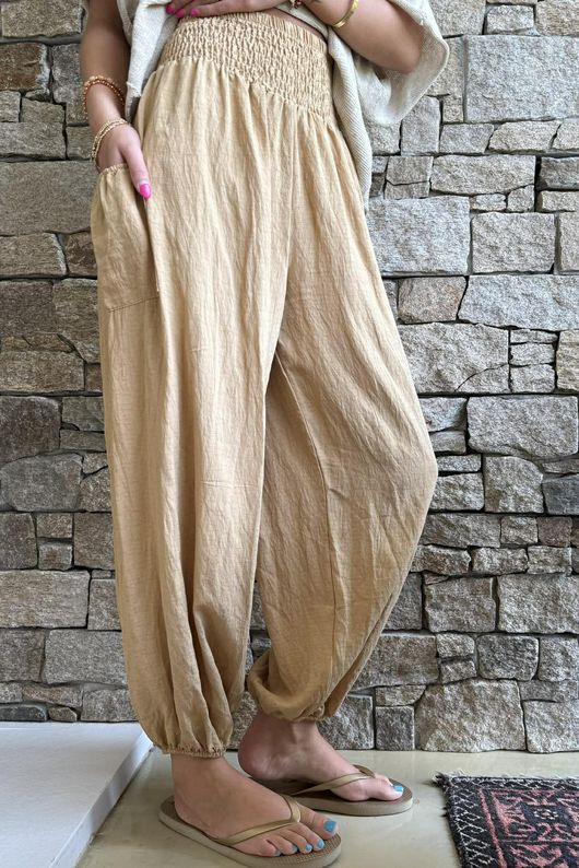 Basso Shirring Balloon Pant Sand 